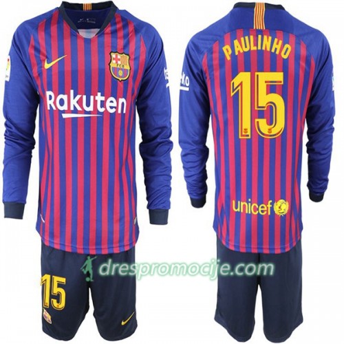 FC Barcelona Dres Paulinho 15 Dječji Domaći 2018/19 Dugim Rukavima FC Barcelona Dres Paulinho 15 Dječji Domaći 2018/19 Dugim Rukavima